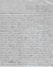 Dallas, Francis 1849 Letter Disgraced US Navy Officer Joins German Kaiser's Navy