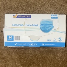 Stauffer Glove & Safety FM3B 3-Ply Disposable Face Masks, 50/Box