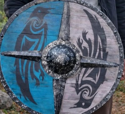 24'' Viking Shield   Battleworn Norse Raven, Cosplay Wall Decor