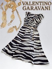 Valentino Garavani Zebra Print Ruffle Dress with Belt 90 cm 35.4 in