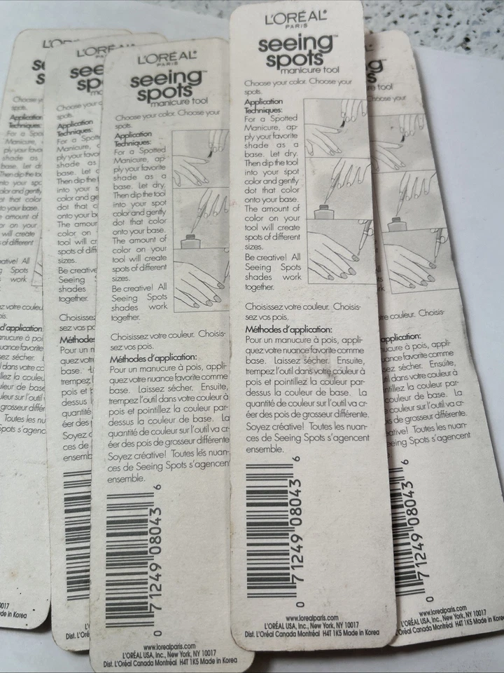 SIX L'Oreal Seeing Spots Manicura Arte en Uñas Herramienta Cepillo Loreal NUEVO Lote de 6 Foto 3 de 3