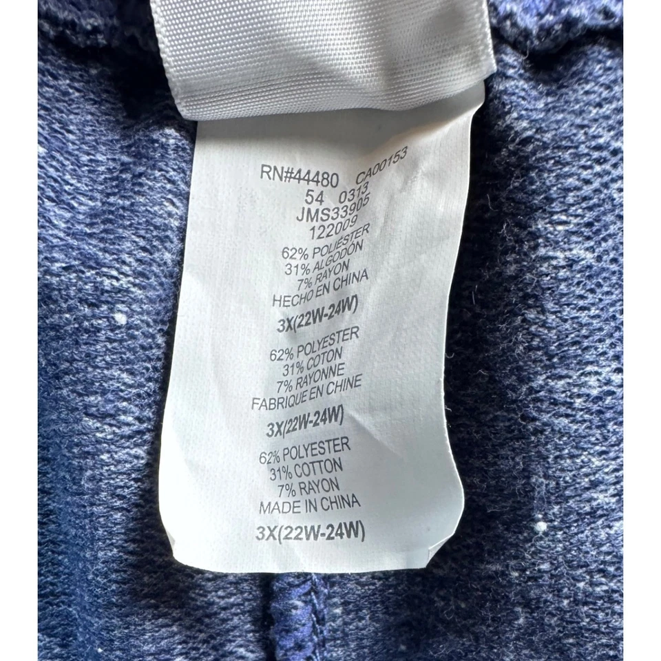 Just My Size Women's 3X Blue Lounge Pants Sleepwear Plus Size - Image 4 of 4