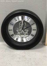 Large Black Interactive Gear Desktop Clock Skeleton Movement Roman Numerals 2009