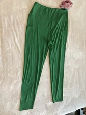 Moco Boutique Womes Lime Green High-waisted Pockets Leggings Size XL Sportwear