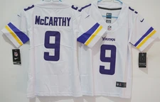 ​​Tariffs​ Free! YOUTH'S J.J. McCarthy #9 Vikings Vapor White Stitched Jersey.