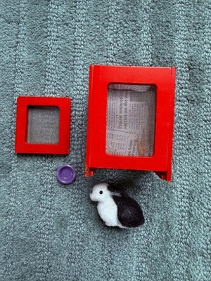 Pleasant Company Baxter the Bunny Set   Complete w/ Hutch, Bowl & Taiwan Sticker