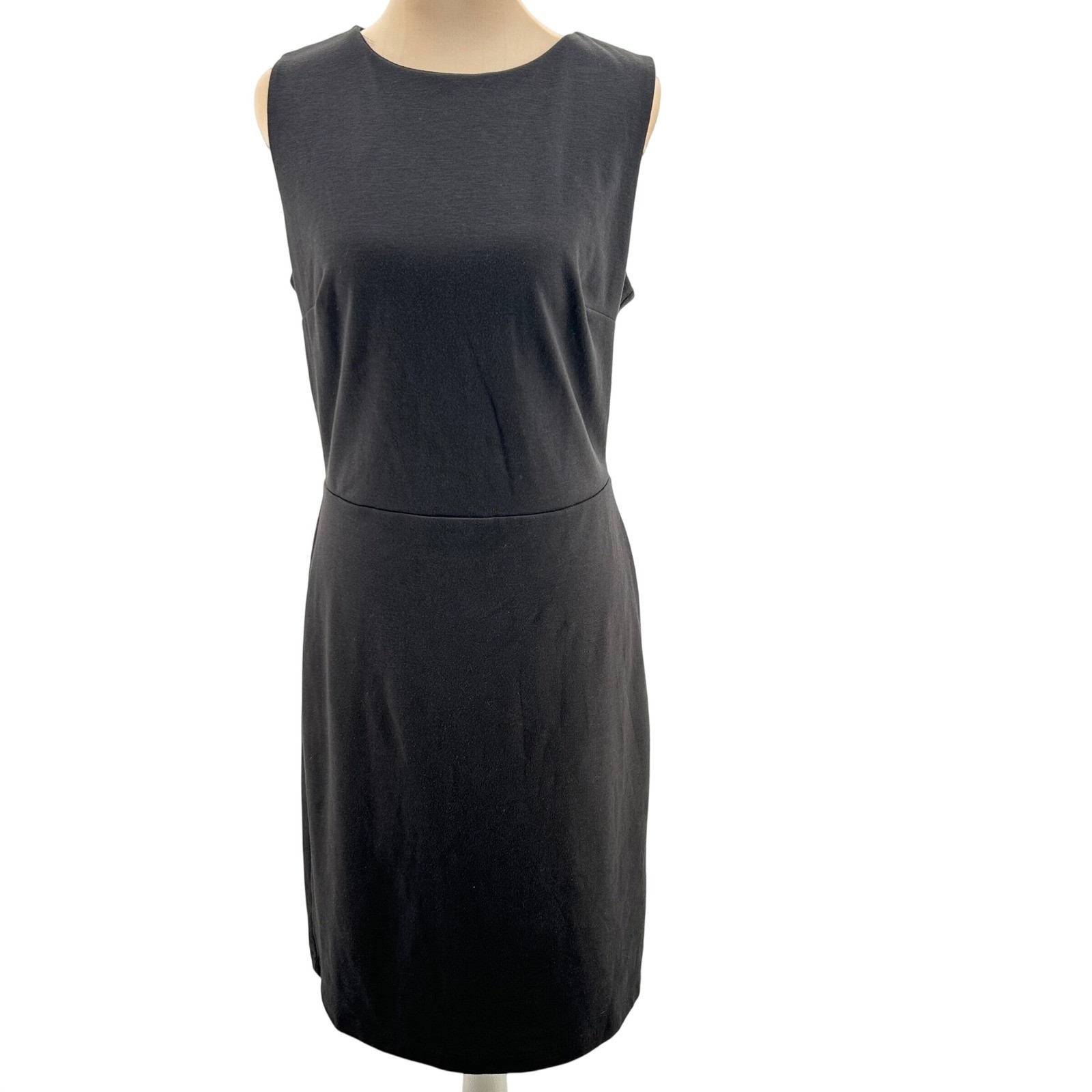Old Navy Womens Medium Tall Black Sleeveless Sheath Dress Ponte Knit Midi A0299