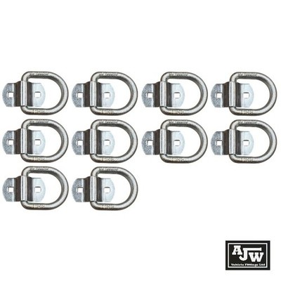 Zurröse 'D' und Klampe (10er Pack) 1500Kg, zum Anschrauben, verzinkt Berge-LKW