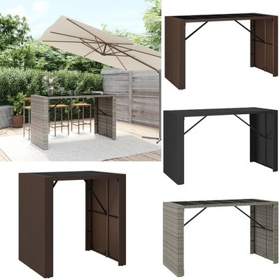 Bartisch mit Glasplatte Terrassentisch Balkontisch Gartenmöbel Tisch Esstisch