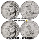 1776-2026 P&D Semiquincentennial Half dollar 2 Coin Set UNC - Less Quality ⚠️
