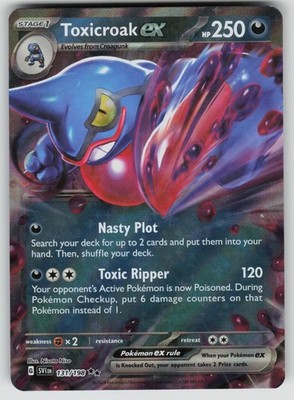 TOXICROAK EX 131/198 DOUBLE RARE SCARLET & VIOLET POKEMON HOLO NEAR MINT