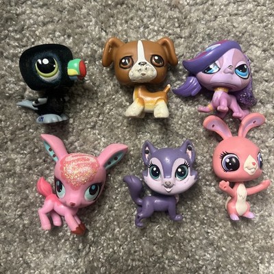 Littlest Pet Shop Konvolut x 6 Katze, Hase, Hunde, Vogel, Hirsch - Hasbro LPS