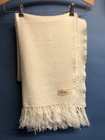 Ticani Alpaca wool white fringed shawl scarf — photo 1