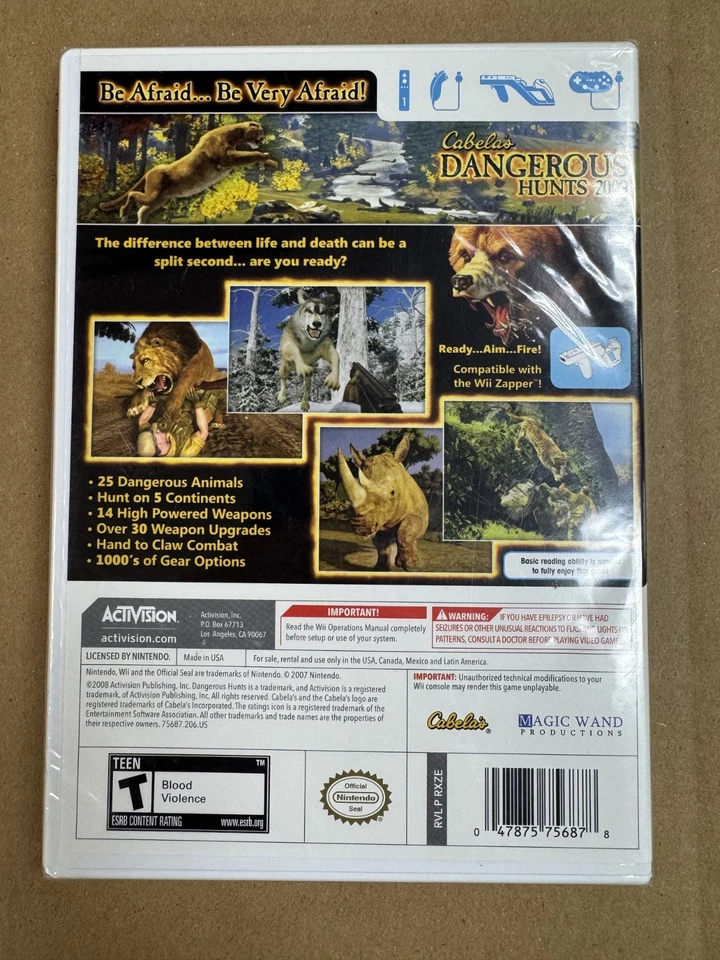 Cabela's Dangerous Hunts 2009 Nintendo Wii Brand New Factory Sealed - Image 2 of 3