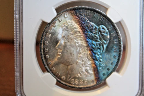 1885 O Toned Morgan Silver Dollar NGC MS63 STAR