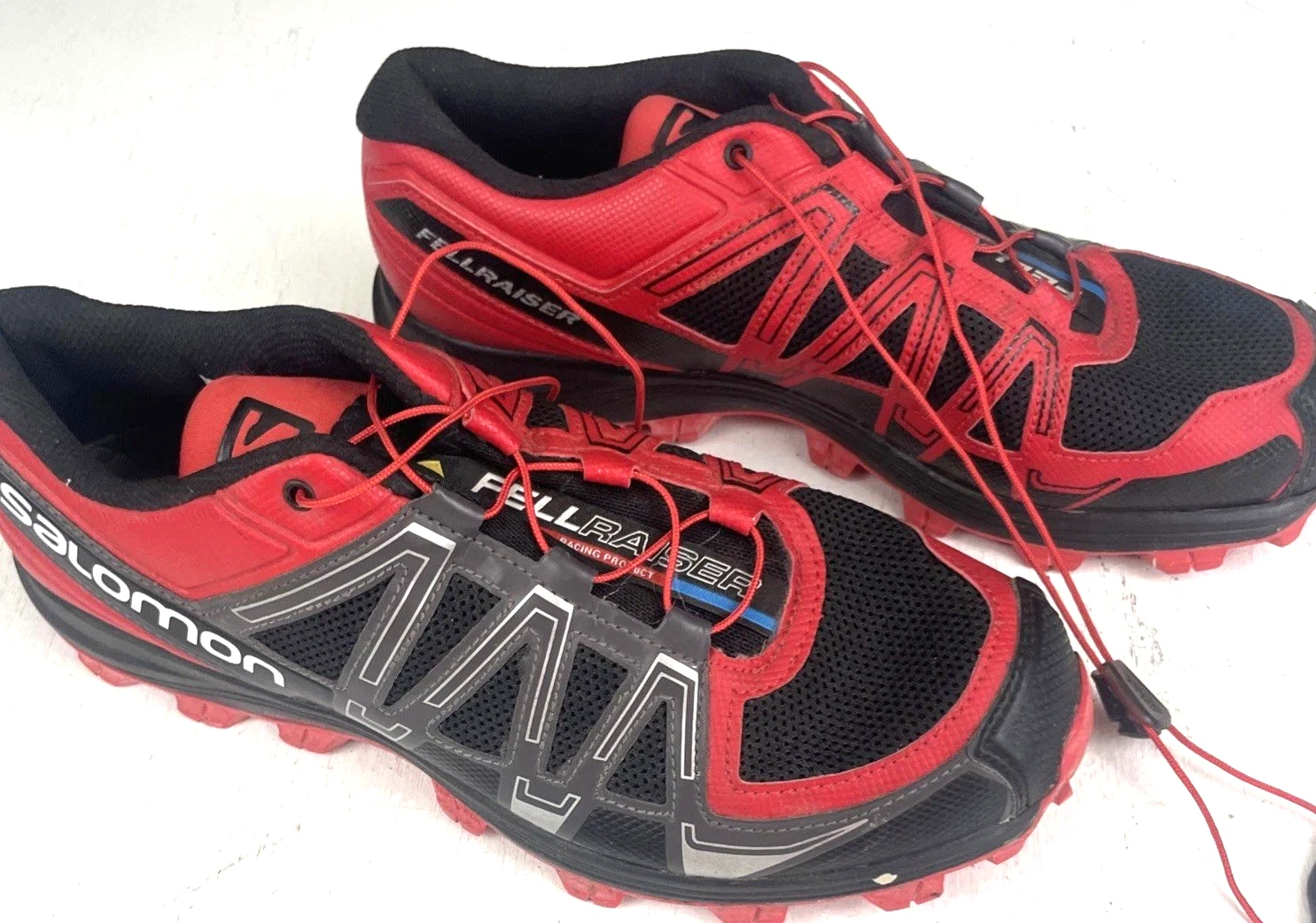 Salomon Fellraiser Trail Running Shoes Men’s Size 8 Red Black Speed Lace