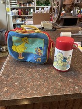 Vintage Aladdin SESAME STREET Soft Side Lunchbox W/ Thermos Lunchbox