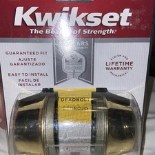 Kwikset Double Cylinder Deadbolt 96650-390 Polished Brass Lock Key 665-3
