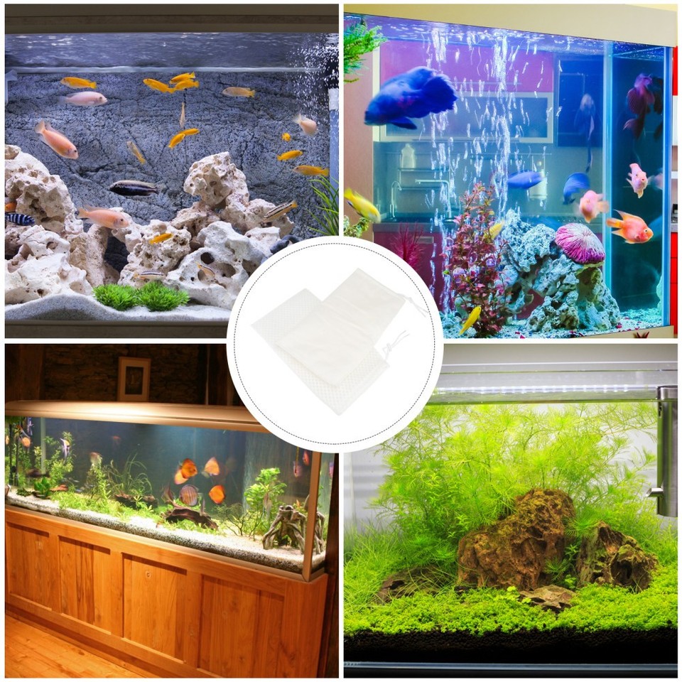 2 Pcs Water Tank Filter Bag Premium Fish Aquarium Accessories for Mesh ...