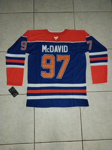 CONNOR MCDAVID EDMONTON OILERS FANATICS THROWBACK. SIZE LG/52. NWT.