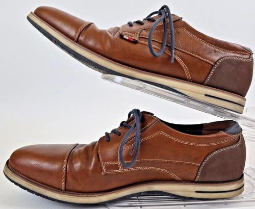 Tommy Hilfiger Mens TMURBAN 12 Brown Cap Toe Lace Up Dress Shoes Comfort