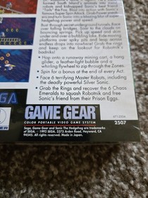 Sonic the Hedgehog 2 (Sega Game Gear, 1992) Complete CIB 1st Print Made in Japan