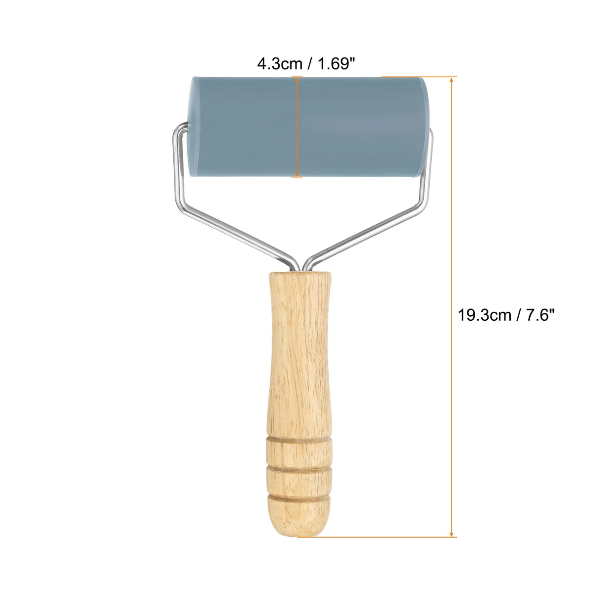 Rolling Pin 7.6" x 1.69" Silicone Roller, Gray