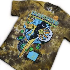 Sz M Transcend Liquid Blue T Shirt Tie Dye Hippie Skater Peace Love Coexist LGBT