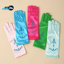 1 Pair Girls Elsa Princess Gloves Sequin Bow Long Party Dress Up Costume Gloves