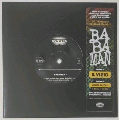 Babaman - Il Vizio Lp 7'' Vinyl Schwarz Rap Ita Sie sind Akkorte Bässe Master