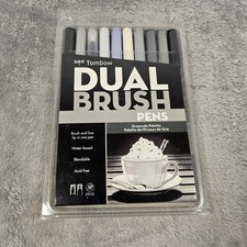 Tombow Dual Brush Pens, Grayscale Palette 10 Pen Set 56171