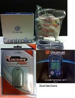 1 Official Controller & 1 Vmu + 2 Naki Vibration + 2 Ext For Sega Dreamcast 1 Official Controller & 1 Vmu + 2 Naki Vibration + 2 Ext For Sega Dreamcast
