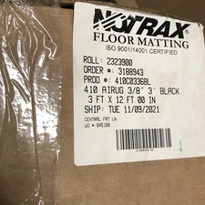 NOTRAX 410C0336BL 410 Airug Black Mat 3/8” x 3ft x 12ft Brand New