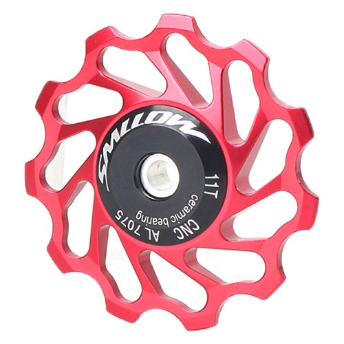 1x 11T Rear Derailleur Guide pulley w/ Ceramic Sealed Bearing Jockey Wheel Red - Picture 3 of 14