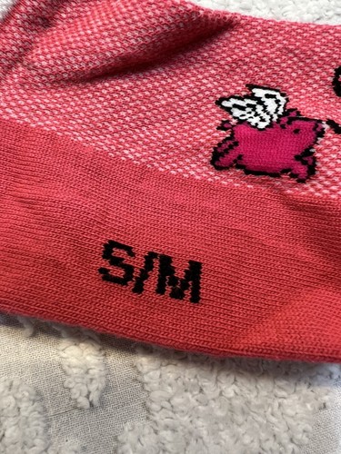 Socks SockGuy Classic Women 1" Pink Flying Pigs S/M Cycling/Running - Picture 3 of 3