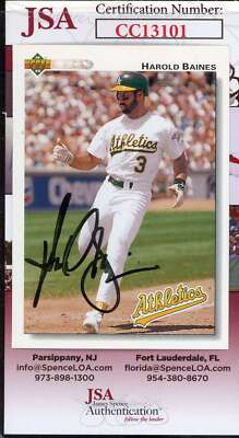 Harold Baines JSA Coa Signed 1992 Upper Deck Autograph