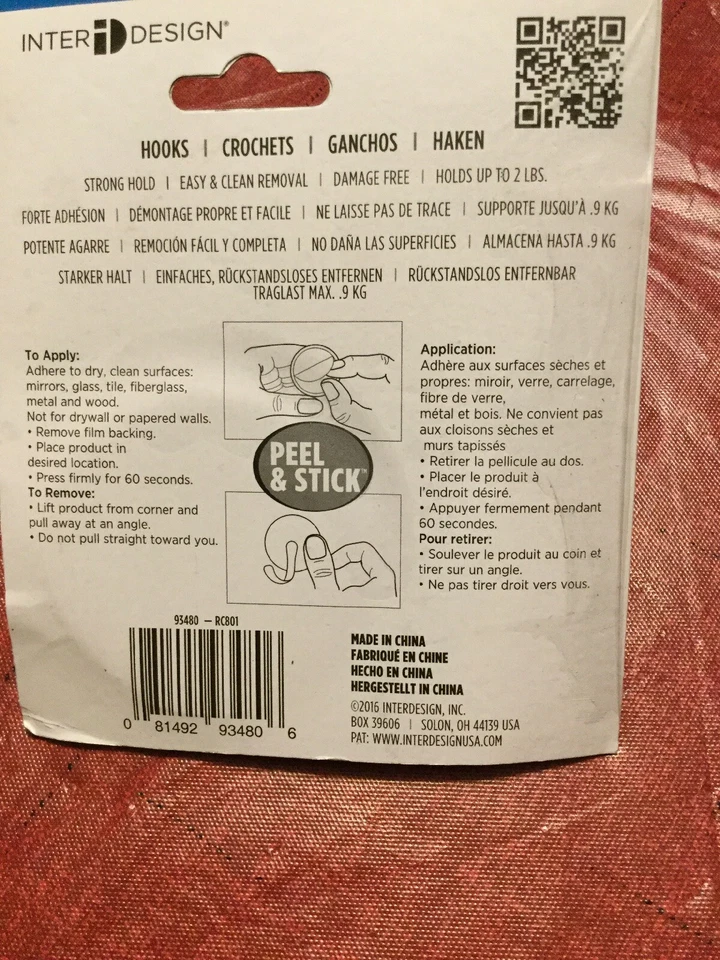 NEW InterDesign Affix Peel & Stick Hook - Image 2 of 4