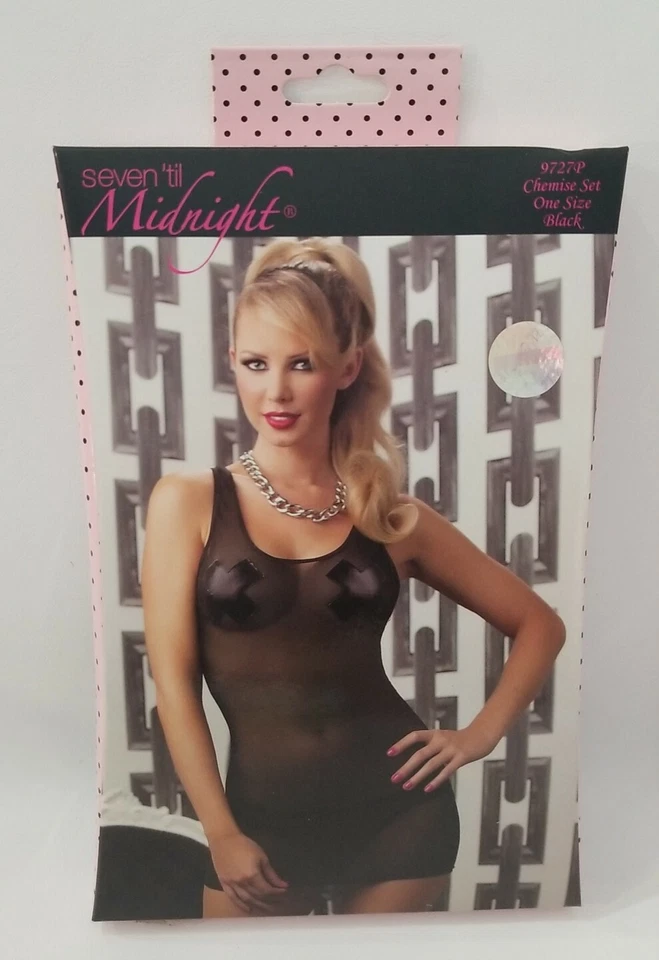 Conjunto de lencería negra de 2-seven 'hasta medianoche y vestido sin costuras talla OS Foto 2 de 4