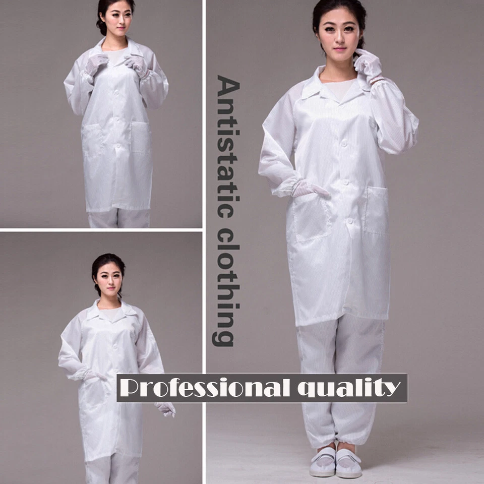 Unisex ESD-Safe Econoshield Anti-static LAB Smock Clothes Coat Jacket M-4XL - Image 3 of 4