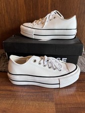 Converse All Star Lift Platform Leather White 561680C Size 5 Women