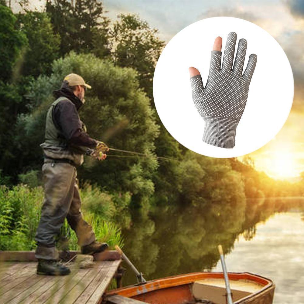3/5 Fingerless Fishing Gloves Breathable Quick Drying GlY7T5 Anti-slip T1J2