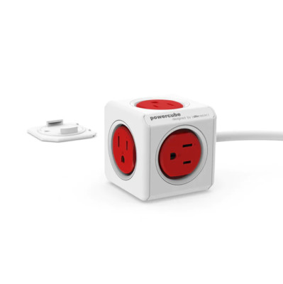 PowerCube Extra Extended 5 Outlet Adapter 10ft Extension Cord Power Strip Surge