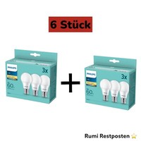 6Er-Set Philips Led Birne E27 8W 806Lm 2700K Warmweiss Wie 60W