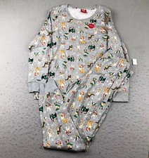Family PJs Macys Pajama Set Womens Medium Gray Christmas Dogs AOP Shirt Pant NWT