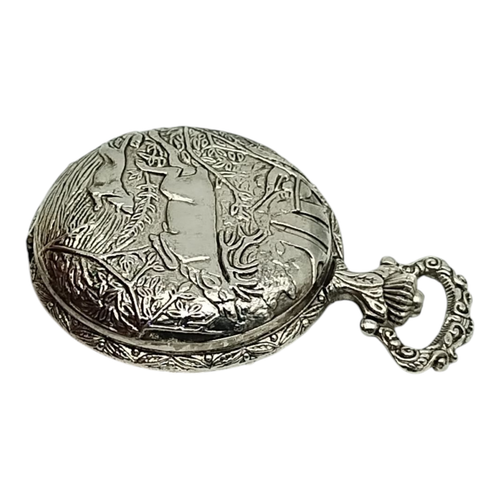 Vintage Citron Antimagnetic Watch and Chain hunting dog with deer Scene - Picture 9 of 11