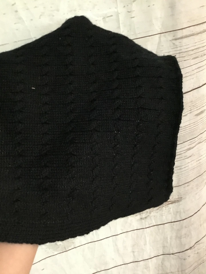 Женский шарф Alfani из черной шерстяной смеси с широкой вязкой - Изображение 3 из 3