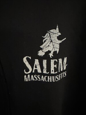 Black Witch City Salem Logo Full Zip Hoodie Size Medium Jack