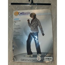 California Costumes Groovy Disco Shirt and wig. SZ. Large men's
