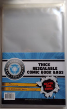 100 CSP Silver Thick Resealable Comic Book Bags No PVC NIP 7 1/4x10 1/2 1.5"