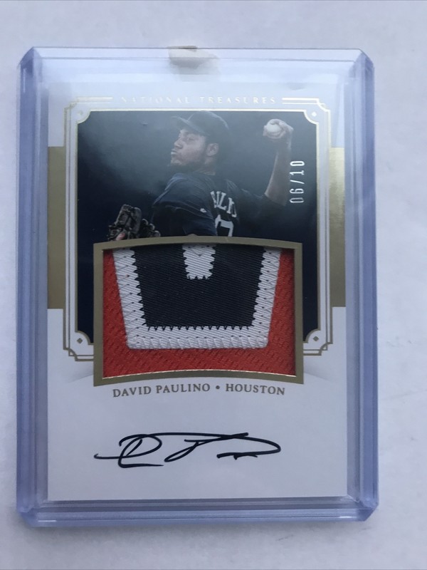 #6/10 (ONLY 10) 2017 NATIONAL TREASURES AUTO AUTOGRAPH JERSEY DAVID PAULINO RC